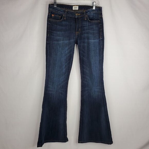 HUDSON extra WIDE LEG FLARE DARK WASH DENIM BOHO JEANS 26 33 long - Picture 9 of 15